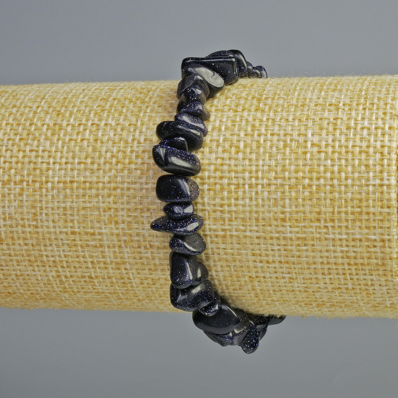 Браслет Авантюрин Ніч Каїра (синтетичний) крихта d-8х4мм+- L-18см+- (стрейч) купити біжутерію дешево оптом в інтернеті