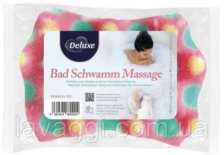 Губка для купання з ефектом масажу Deluxe Badschwamm Massage 1 шт, фото 1