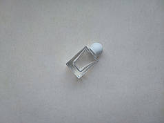 9.5 - 10 мл Куб флакончик скляний прозорий з кришкою біла кулька, пляшка, атомайзер, флакон, ємкість, пляшечка