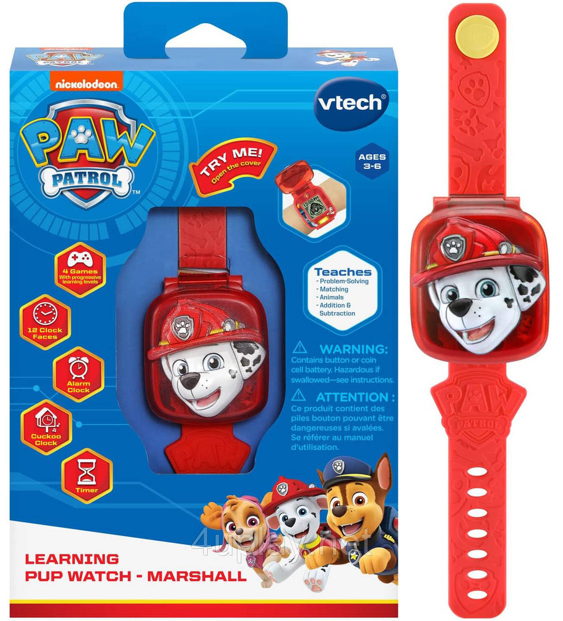 Щенячий патруль Інтерактивний дитячий годинник з Маршалом Оригінал PAW Patrol Learning Pup Watch Marshall