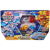 Bakugan Evolutions Platinum Battle Bundle набор 4 бакуган и мат для игры Spin Master