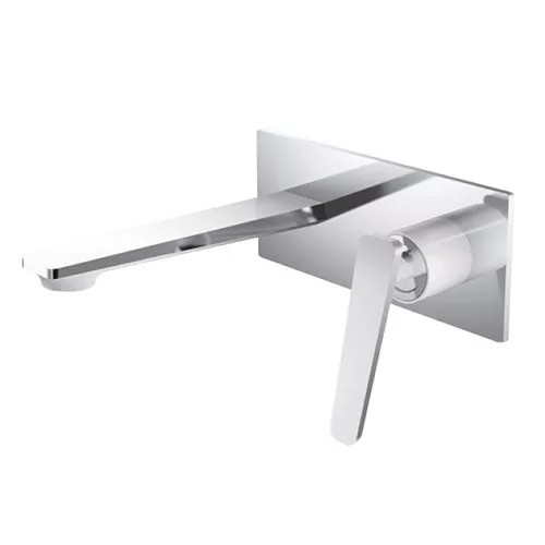 Змішувач для умивальника одноважільний настінного монтажу FRAP білий латунь 126331 F1058-22, фото 1