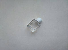 10 мл Квадрат флакончик скляний прозорий з кришкою біла кулька, пляшка, атомайзер, флакон, ємкість, пляшечка