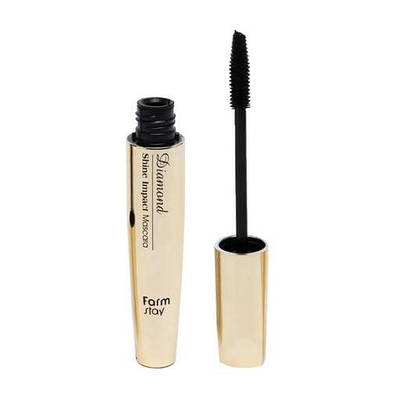 Ультрачорна туш із ефектом глянцю FarmStay Diamond Shine Impact Mascara, 12 г