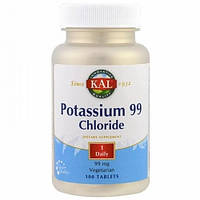Микроэлемент Калий KAL Potassium Chloride 99 mg 100 Tabs UN, код: 7520898