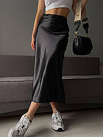 IZI Женская универсальная длинная юбка в стиле street fashion (черный, молочный, мокко); размер: 42-44, 44-46 44/46, Черный
