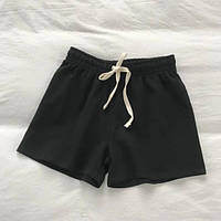 ШОК! Женские базовые повседневные шорты на резинке с карманами (черный, серый); размер: 42-44, 44-46
