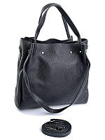 Женская сумка натуральная кожа 30 х 28 см Черный