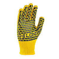 Перчатки Строитель трикотажные рабочие желтые с ПВХ 7 класс 10 размер арт. 4078 FT, код: 8195518