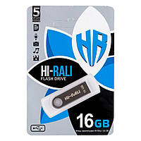 USB-накопичувач Hi-Rali Shuttle 16 gb USB Flash Drive 2.0 Steel DS, код: 7827036