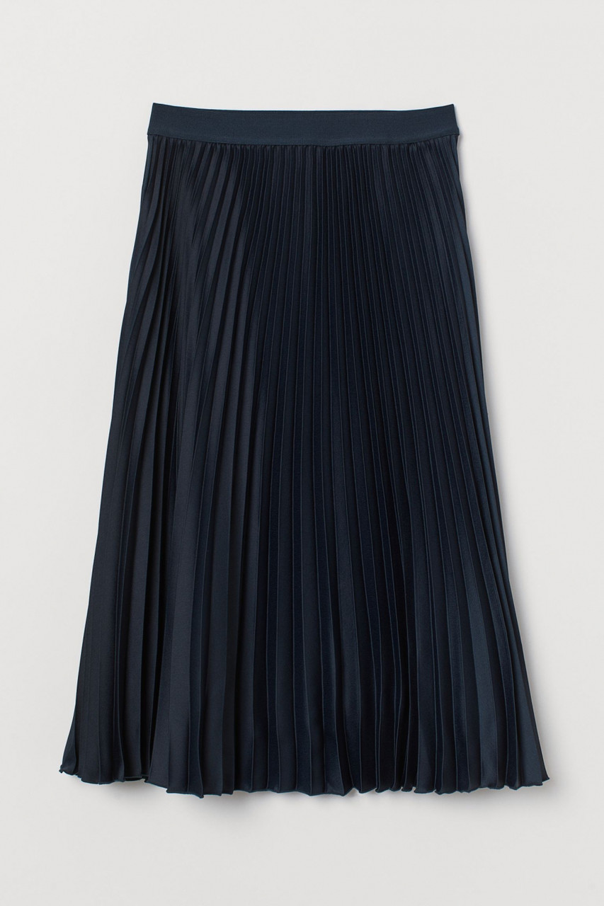 Спідниця із плісованої тканини для жінки H&M 0851400-015 S темно-синій