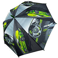 Детский зонт-трость Гонки для мальчиков от SL темно-зеленая ручка 018103-1 PM, код: 8324062