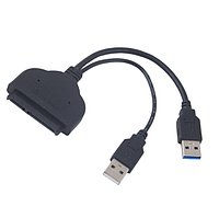 Кабель Lucom USB3.0 A-SATA 22p адаптер HDD Y-power 0.15m 5Gbps Черный (62.09.8310) UN, код: 8345667