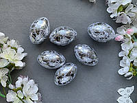 Набор яиц из пластика серебро 6 шт/уп., 6 см