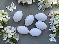 Набір яєць з пластику оксамит 6 шт/уп., 6 см, білого кольору