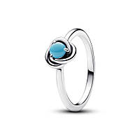 Серебряное кольцо Pandora Бирюзовый круг вечности 192993C12 50 UN, код: 8344906