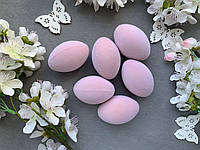 Набір яєць з пластику оксамит 6 шт/уп., 6 см, пудрового кольору