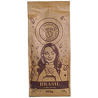 Кофе моносорт в зернах Orso Brasil 100% Арабика 500 г FT, код: 7887722