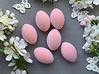 Набор яиц из пластика бархат 6 шт/уп., 6 см, персикового цвета