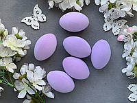 Набір яєць з пластику оксамит 6 шт/уп., 6 см, бузкового кольору