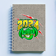 Скетчбук Sketchbook блокнот для рисования с новогодним принтом Year of the Dragon 2024 Дракон UN, код: 8301808