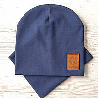 Детская шапка с хомутом КАНТА размер 48-52 Синий (OC-132) PK, код: 1900066