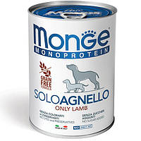 Корм Monge Monoprotein Dog Solo Agnello вологий з ягням для дорослих собак 400 г PM, код: 8452351