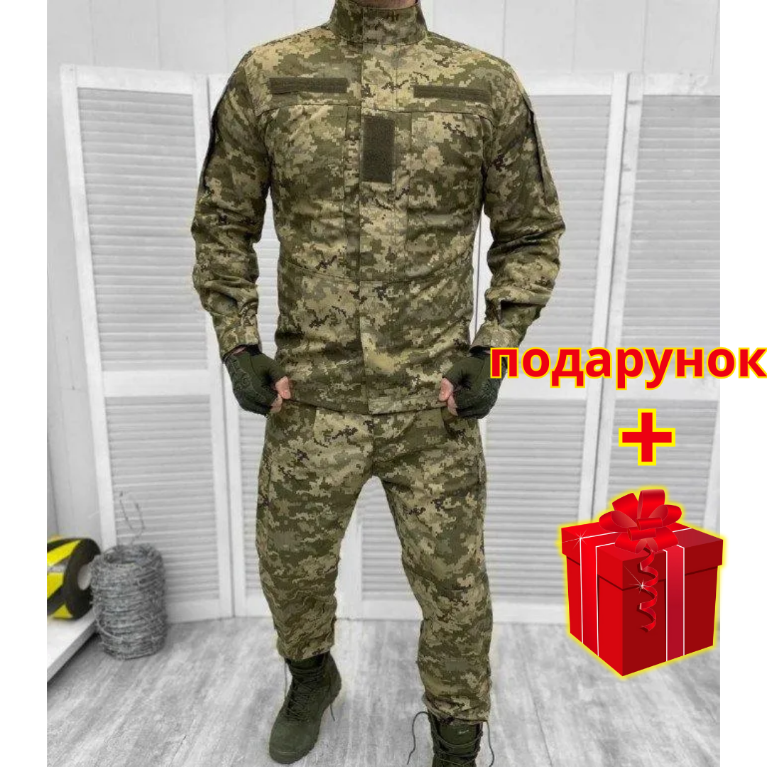 Весняний тактичний костюм піксель кітель і штани з липучкою під погон штурмовий армійська військова форма
