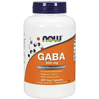 Аминокомплекс NOW Foods GABA 500 mg 200 Veg Caps FT, код: 7518357