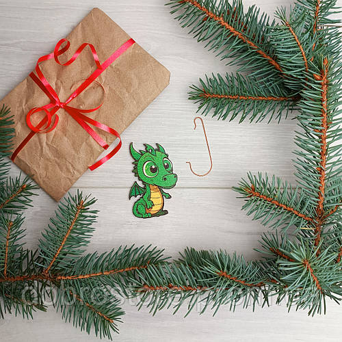 Деревянная эко-игрушка с крючками на елку Luxyart Дракон (D-733) DS ...