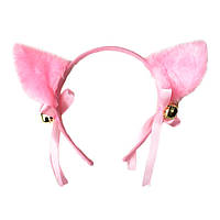 Кошачьи Уши Bioworld Неко K-POP Аниме с Бантом Розовый на Обруче (7107) UM, код: 6658612