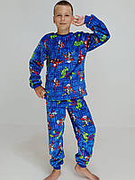 Пижама детская зимняя Triko Супергерои 134 см Синий (88537450-1) PM, код: 8293169