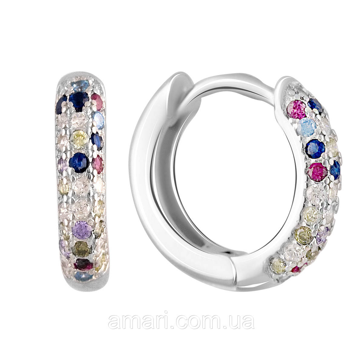 Срібні сережки Komilfo з фіанітами (2109716), фото 1