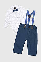 Костюм малышка (боди+рубашка+штаны) Pitiki 3022 68 см Синий (2000989990710) GB, код: 8310111
