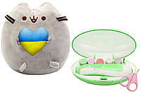 Мягкая игрушка Pusheen cat с сердцем Детская электрическая полировальная машинка и ножницы Ро DS, код: 8298289