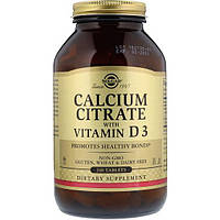 Мікроелемент Кальцій Solgar Calcium Citrate with Vitamin D3 240 Tabs PM, код: 7527140