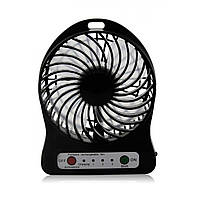 Портативный USB мини-вентилятор с аккумулятором Portable Mini Fan Black PK, код: 7927542