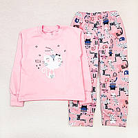 Теплая пижама для девочки Dexters kittens 122 см розовый (131747969184) UN, код: 8336008