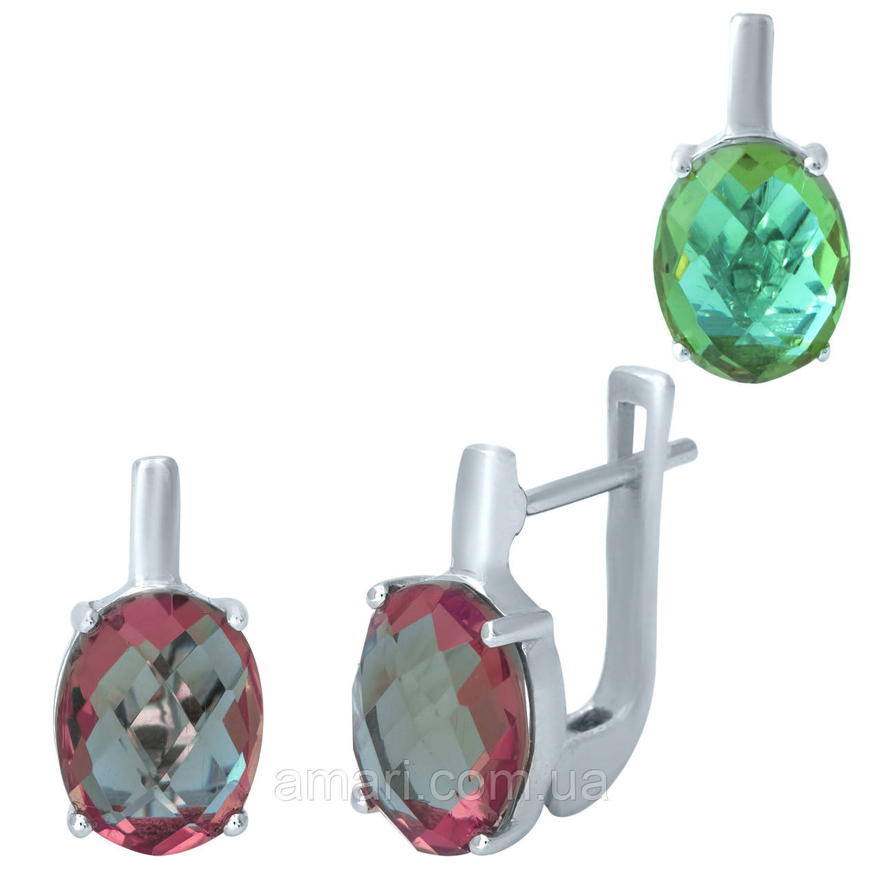 Срібні сережки Komilfo із Султаніт султанітом 4.913ct (1951156)