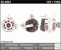 Генератор CA1818, 14V-110A, на Audi, Seat, Skoda, VW Polo, Caddy, Crafter