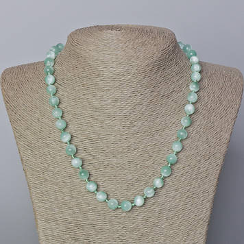 Намисто Пумпеліт натуральний камінь гладка кулька d-8мм+- L-45-49см+-