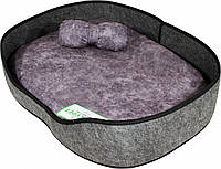Лежак Lucky Pet Цезарь 2 37x49x10 см Серый с фиолетовым (4820268551047) ST, код: 7997827