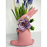 Текстильный декор "Боодный кролик", розовая пудра, 19 см