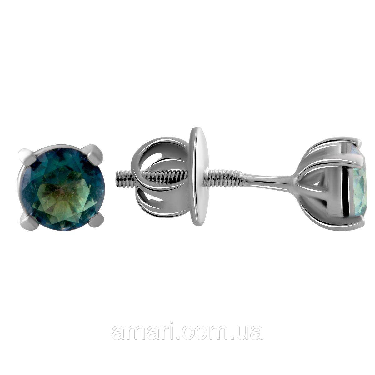 Срібні сережки Komilfo з містик топазом 0.755ct (1962220), фото 1