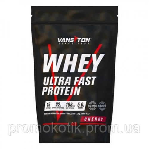 Протеїн Vansiton Whey Ultra Fast Protein 450 g 15 servings Cherry PK, код: 7907397