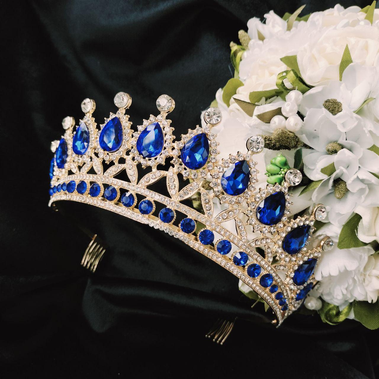 Чарівна діадема на гребінцях із кристалами SWAROVSKI, срібло