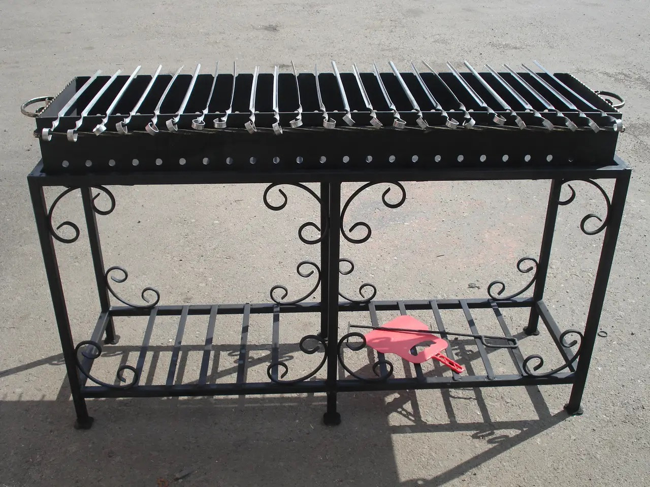 Мангал садовый на 24 шампура (жаровня + стойка прямоугольная) сталь 4 ...