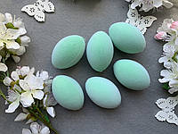 Набір яєць з пластику оксамит 6 шт/уп., 6 см, зеленого кольору