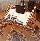 Верстат для вишивання підлоговий Арабеска Журавель + пяльци рамка 40х56 з бічною натяжкою канви, фото 2