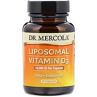 Липосомальный Витамин D3, 10000 МЕ, Liposomal Vitamin D3, Dr. Mercola, 30 капсул UM, код: 6493293